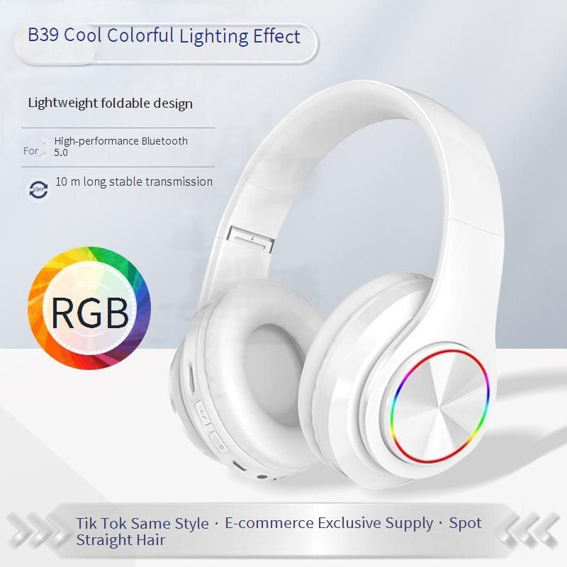 Soyto B39 Wireless LED Bluetooth Headphones With Deep Bass, Foldable Design, Built-in Microphone, And TF Card Slot – Red_voghion.com