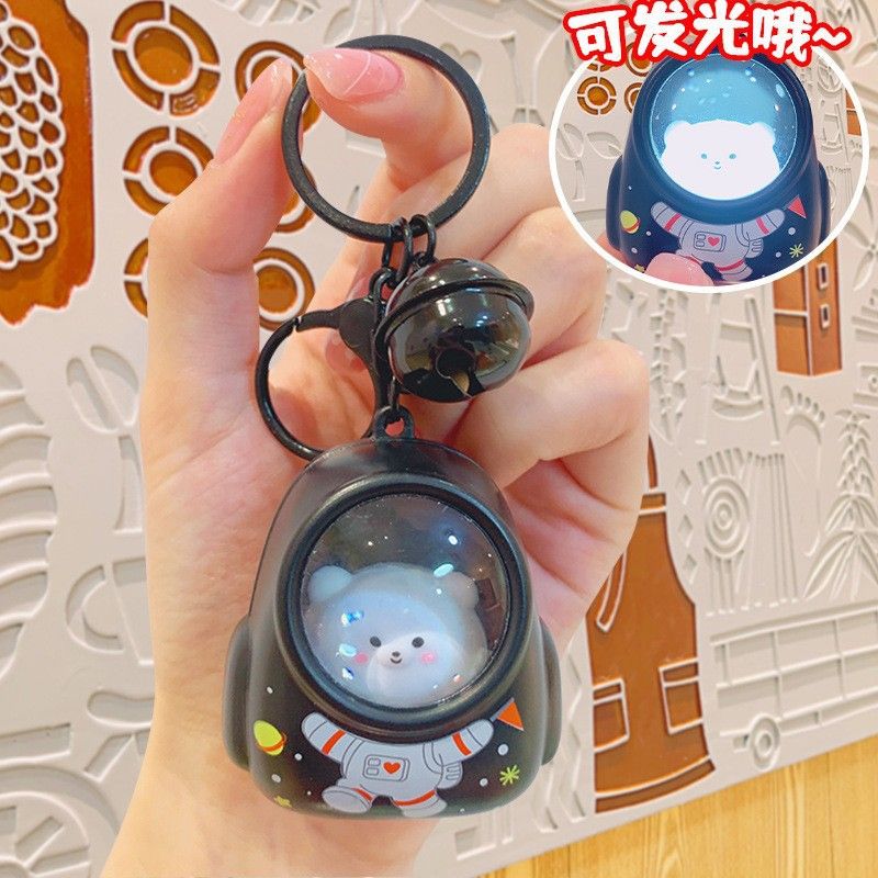 Porte-clés lumineux en forme de chat astronaute pour sac à dos, accessoire de décoration de sac, pendentif, cadeau pour camarades de classe_voghion.com