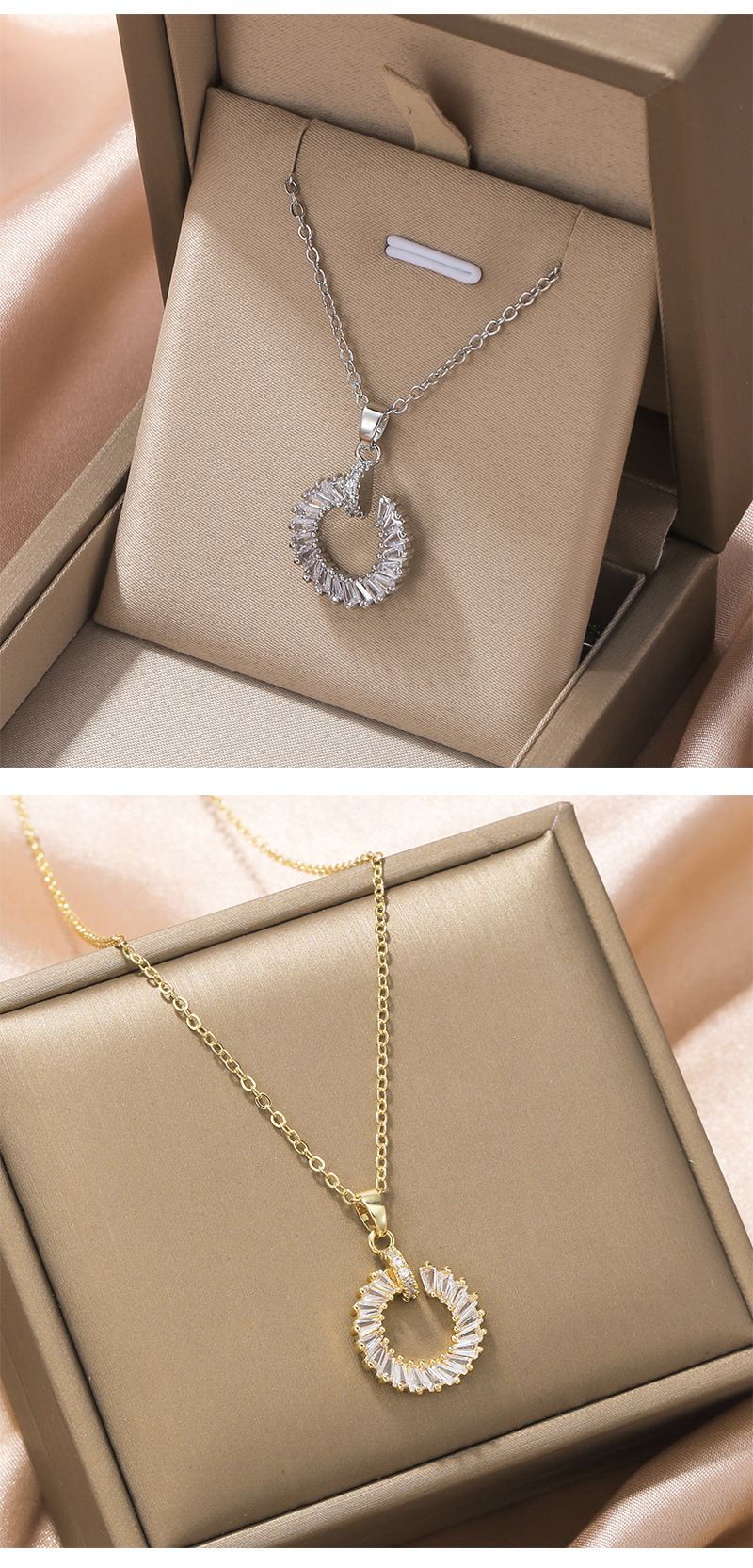 Titanium stalen ketting, schattige, coole geometrische hanger voor vrouwen, eenvoudige persoonlijkheid, micro-ingelegde zirkonia-nis_voghion.com