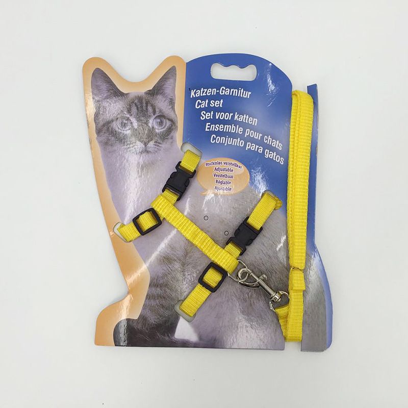 Guinzaglio per gatti di taglia media e grande, con imbracatura a forma di I e corda di trazione_voghion.com