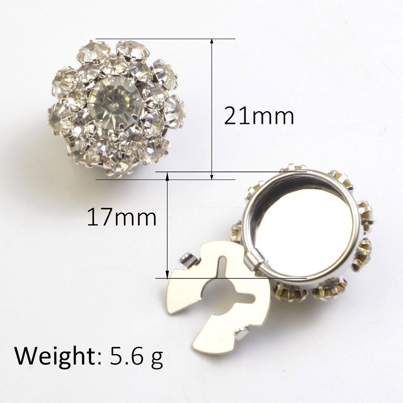 Fashion Pearl Shirt Cufflink Flower Collar Rhinestone Decorative Button Cover_voghion.com