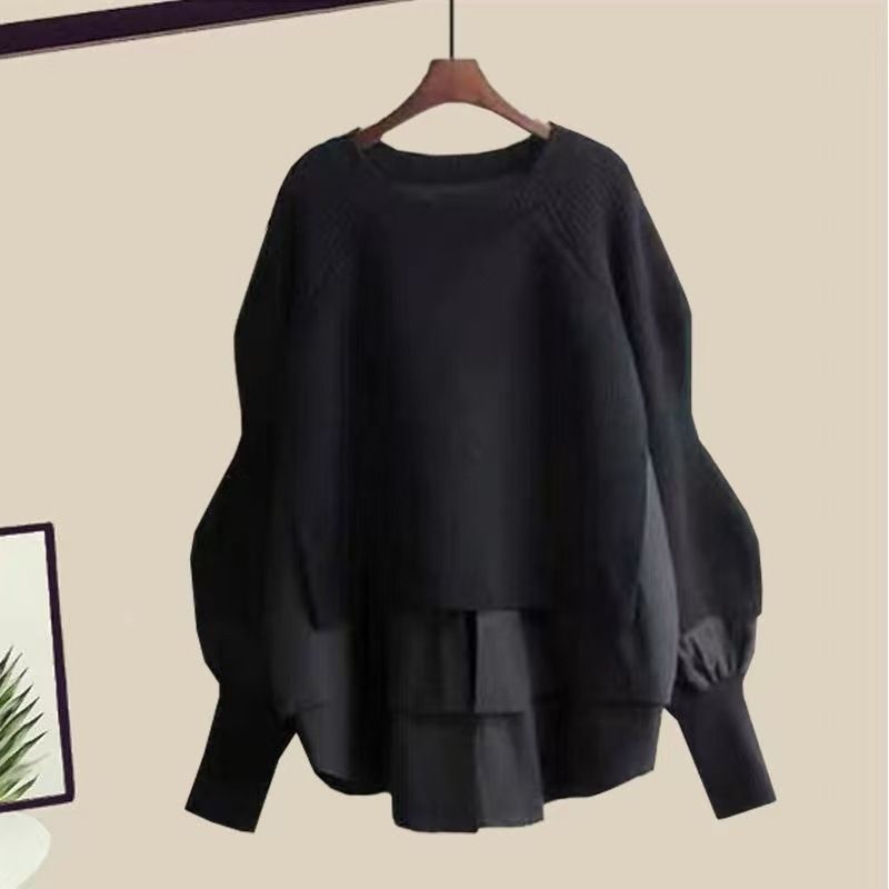 Plus Size Women's Autumn Outfit Set - Stylish Vest, Knit Sweater & Work Pants 3-Piece Coordinated Casual Suit_voghion.com