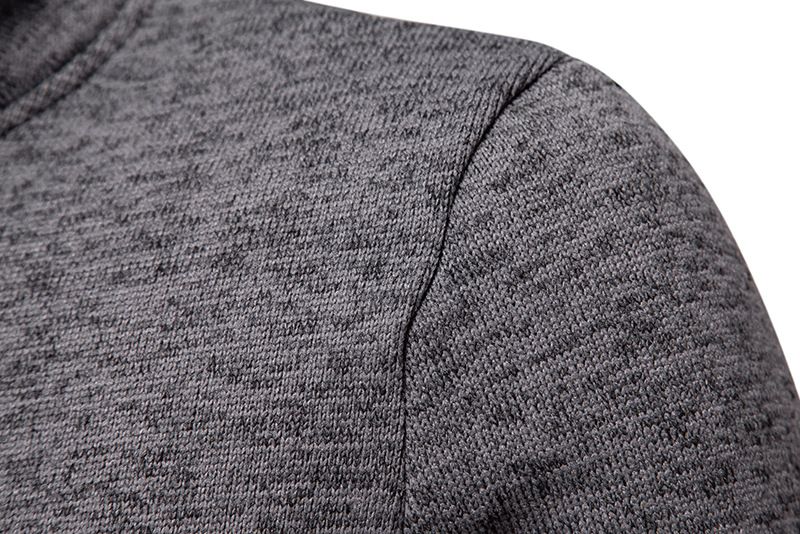 New high necked button up hoodie, solid color pullover, oversized hoodie jacket, men's_voghion.com