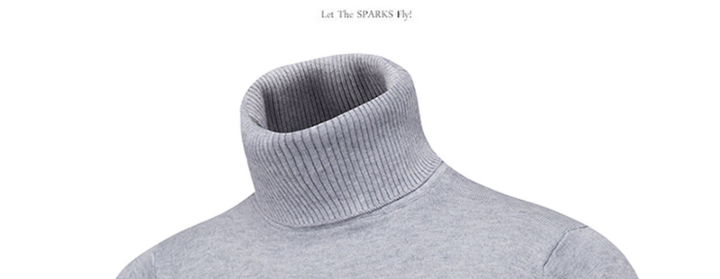 Maglione dolcevita da uomo unisex autunno e inverno maglione base pullover slim tinta unita a righe_voghion.com