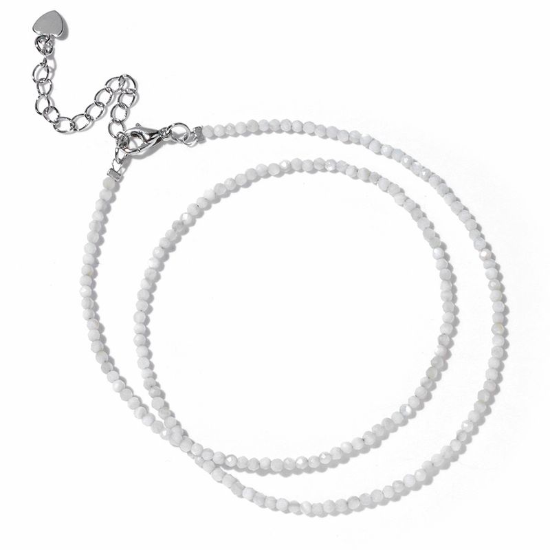 Collier de perles à facettes de 2 mm pour femme, en pierre naturelle, agate, cristal, œil de tigre, quartz, ras du cou, mini, simple, bijoux pour femmes_voghion.com