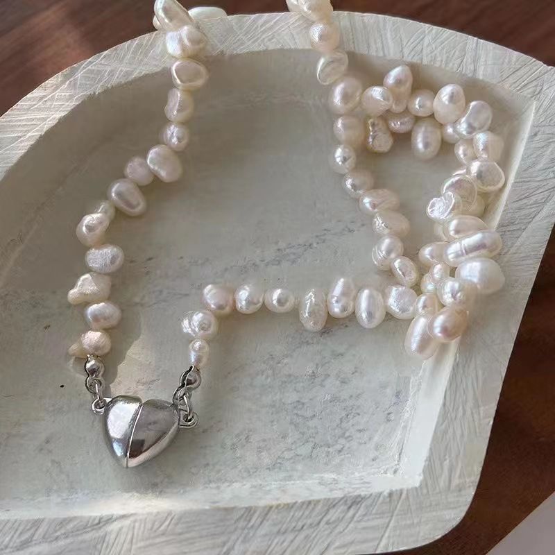 2025 Women Fashion Women's Baroque Pearl Pendant Necklace, 2024 Pure Silver_voghion.com