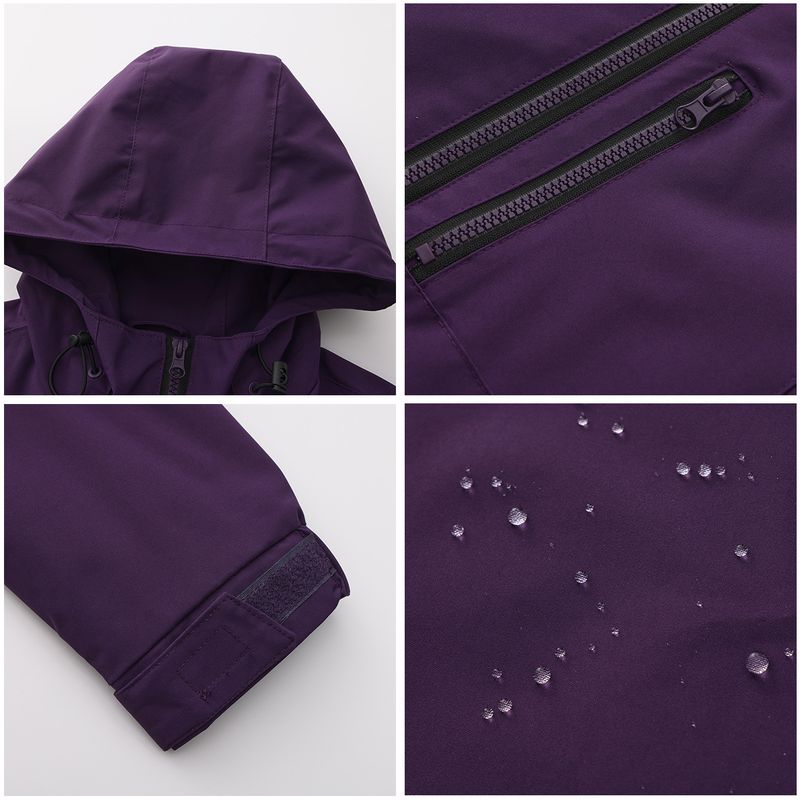 Giacca antivento con cappuccio impermeabile da donna - Cappotto casual leggero a maniche lunghe per primavera e autunno_voghion.com