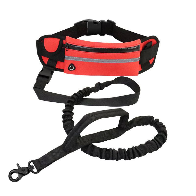 Sports Waist Bag Dog Set Reflective Elastic Explosion-Proof Outdoor Pet Supplies Running Leash_voghion.com