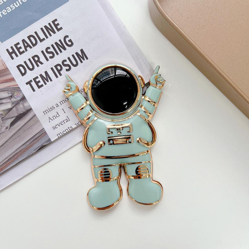 Astronaut Electroplated Mobile Phone Holder Cartoon Finger Ring Holder Three-dimensional Support Lazy Phone Holder For Desk_voghion.com