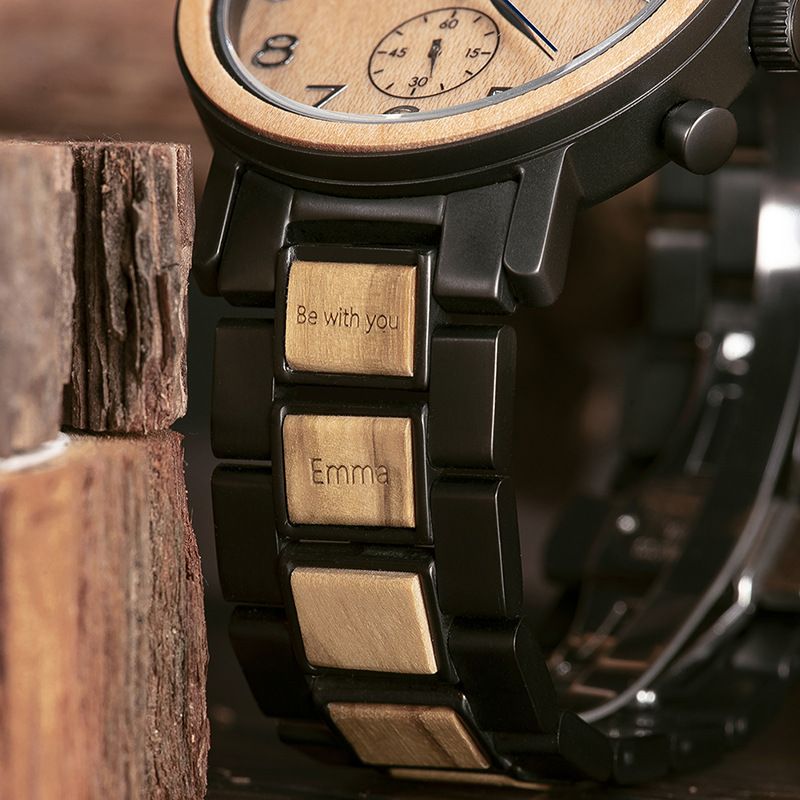 BOBO BIRD Holzuhr Freizeit Multifunktionale Kreative Grüne Sandelholzuhr_voghion.com