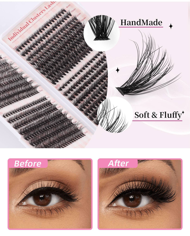 Single tuft 640/592 Large Volume Eyelash Set Comfortable Natural Curl Mixed False Eyelashes (one year)_voghion.com