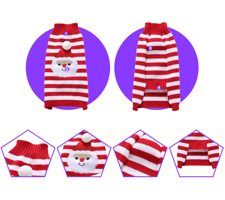 Christmas Dog Pet clothing Knit turtleneck Christmas sweater Warm cat sweater in autumn and winter clothing_voghion.com