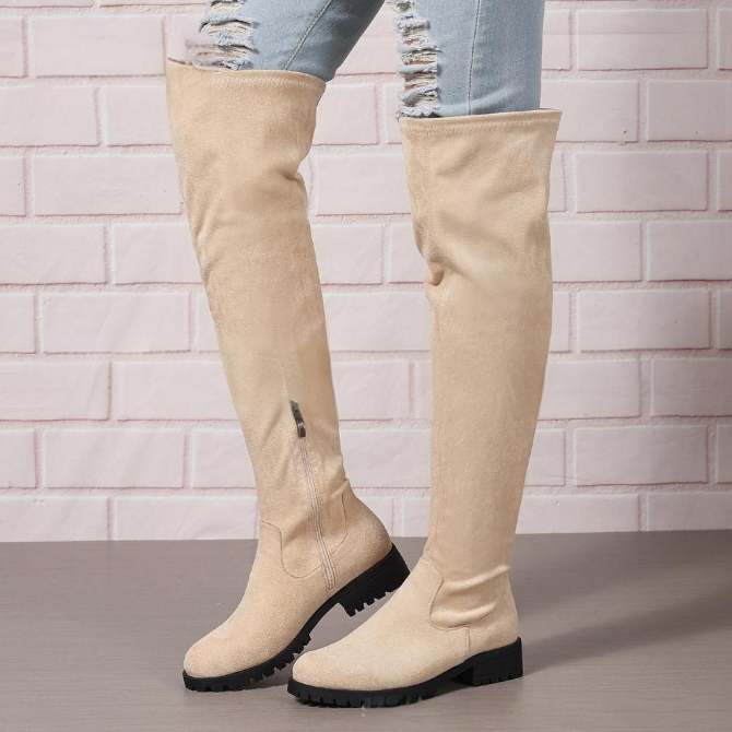 Women's Shoes autumn and winter new large size over the knee boots women's long leather boots_voghion.com
