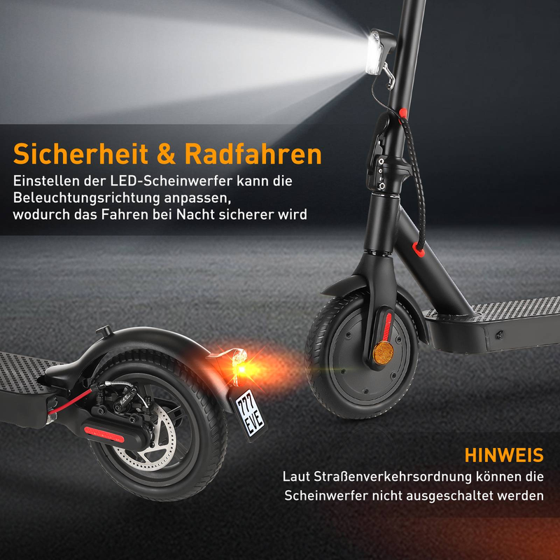 Isinwheel E9 Pro Elektroscooter mat ABE Zertifizéierung, 350W 36V 7.5Ah Batterie, 8.5-Zoll Pendelscooter mat App Kontroll_voghion.com