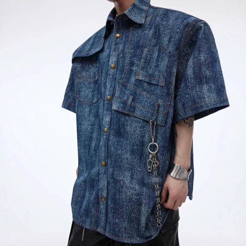 Maglietta a maniche corte da uomo con stampa tie-dye, sfumatura retrò e design moderno_voghion.com