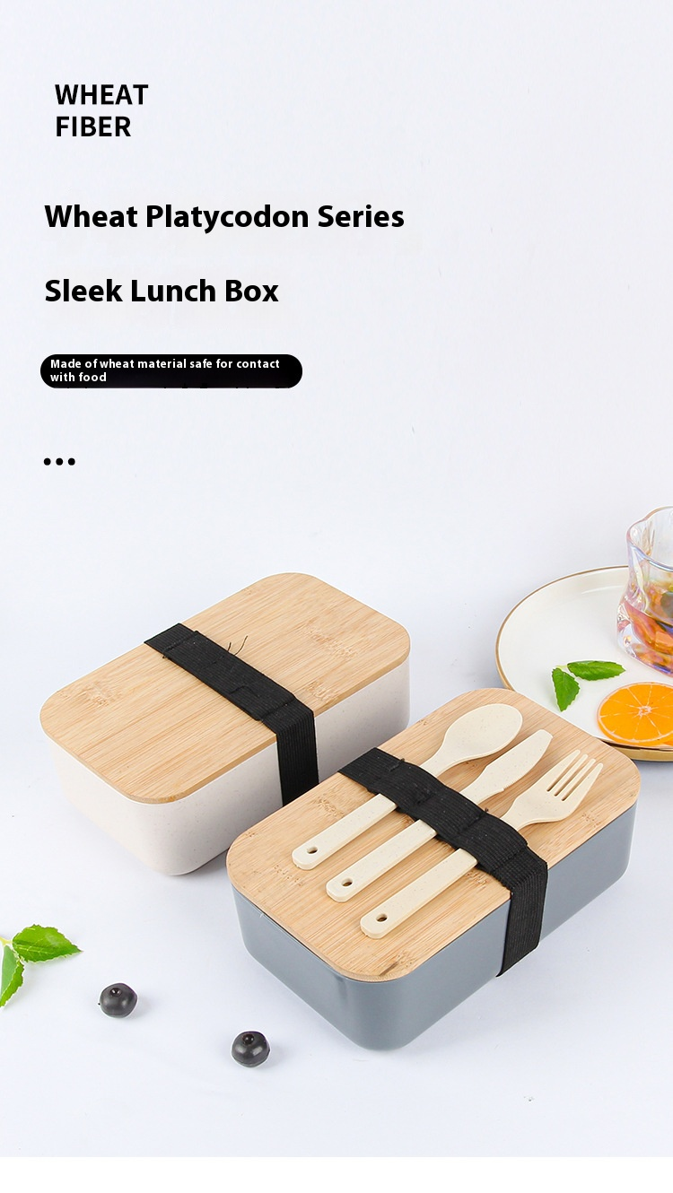 Lunch box ecologico in paglia di grano con design moderno e minimalista – Contenitore per pasti a scomparti da 800 ml per adulti_voghion.com