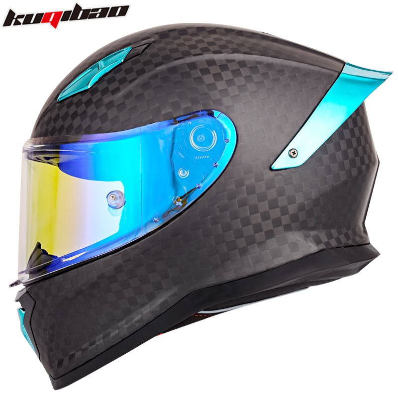 Casco de motocicleta de fibra de carbono KQIPOW: integral, tejido 3K/12K, con certificación DOT y 3C, ligero y de carreras para hombre y mujer._voghion.com
