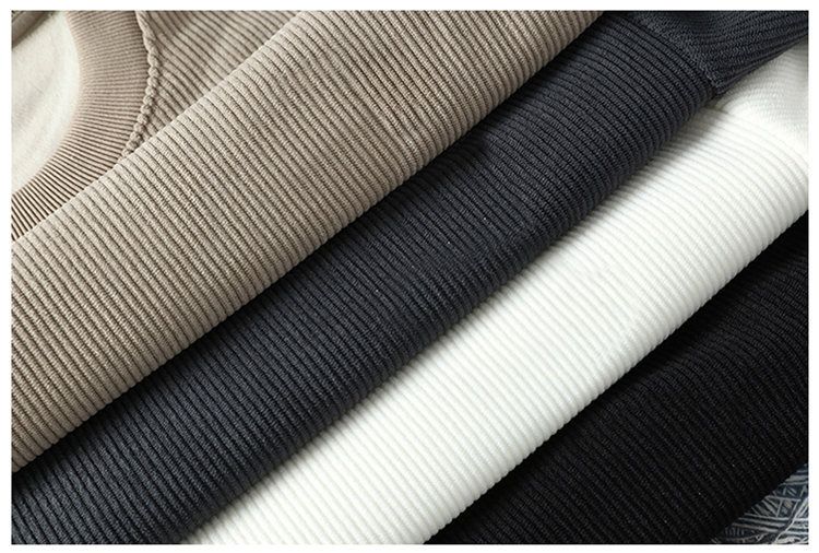 Herren-Winter-Plüsch-Sweatshirt – Dicker Langarmpullover, lockerer Schnitt, Rundhalsausschnitt (Weiß/Dunkelgrau/Schwarz/Reisgrau, M-4XL)_voghion.com