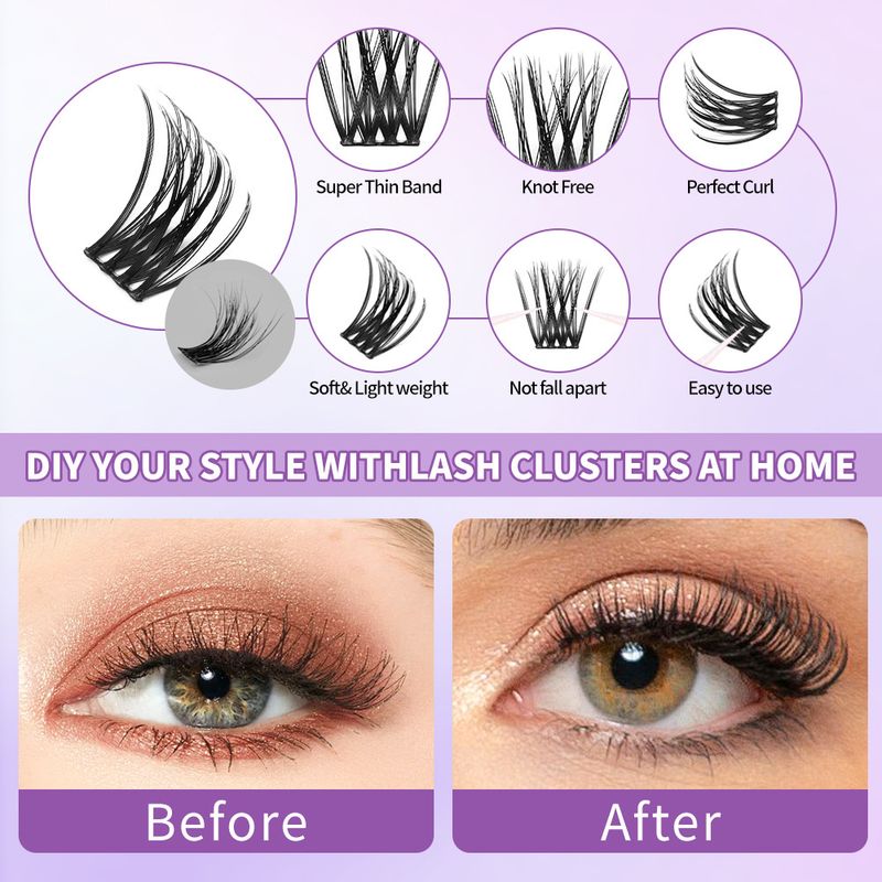 Hot-selling T5 False Eyelashes Flat Dense Style 110 Clusters Large Capacity_voghion.com