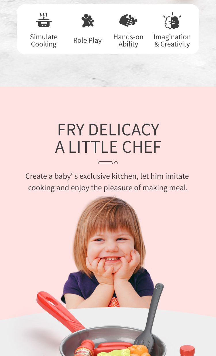 Bambini Cucina Cibo Giocattoli Simulazione Padella Verdure Bistecca Pane Hot Dog Frittata Gioco Giocattolo Set per Bambini Ragazze Istruzione_voghion.com