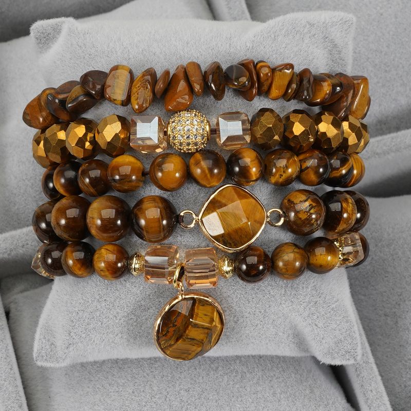 Populärt Bohemescht Stacking-Stil Armband aus natierlechem Edelsteen a Kristallknospe mat keeserlecher Kiefernholz fir Fraen_voghion.com
