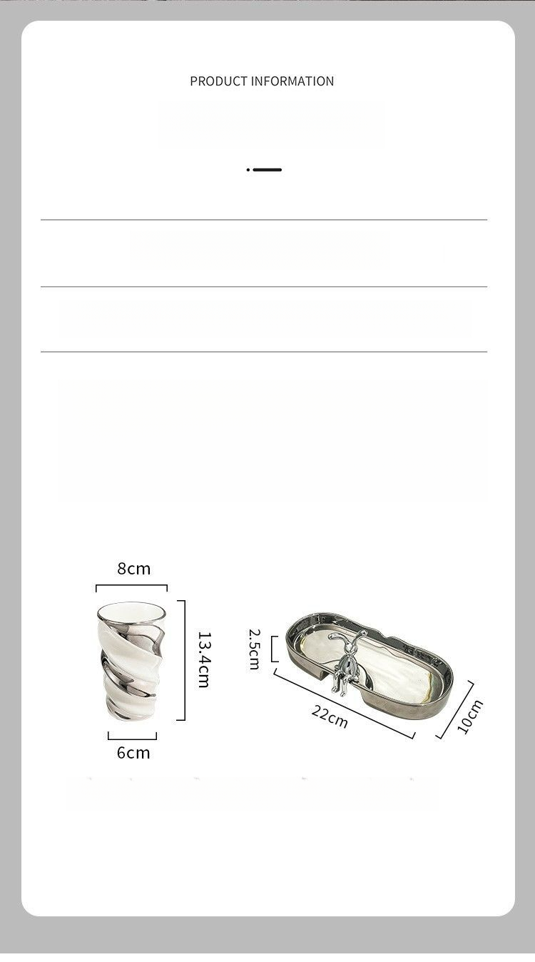 Bicchiere portaspazzolino in ceramica ACZT Kähler - Set per coppie premium con design igienico_voghion.com