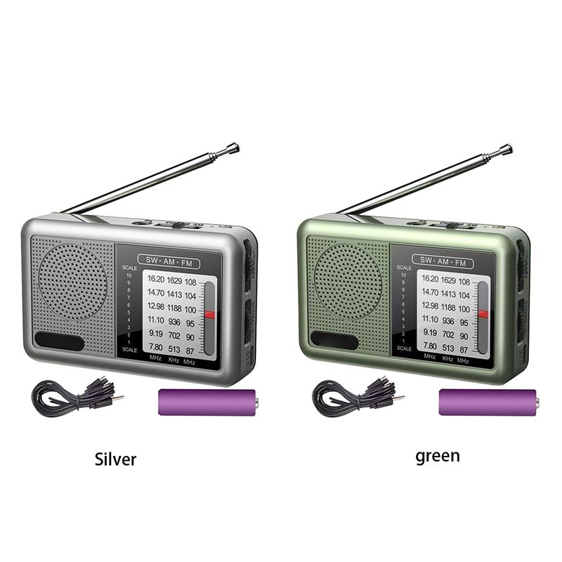 Mini FM Rechargeable Full Band Receiver With Earphone Jack DSP Radio 360 Degree Rotating Antenna For News Entertainment_voghion.com