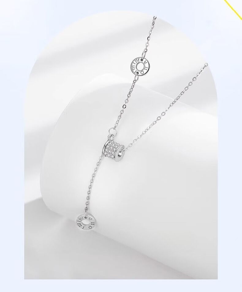 Collana cinese in argento con piccola vita, catena per clavicola, regalo di lusso leggero per la fidanzata, per il nuovo anno_voghion.com