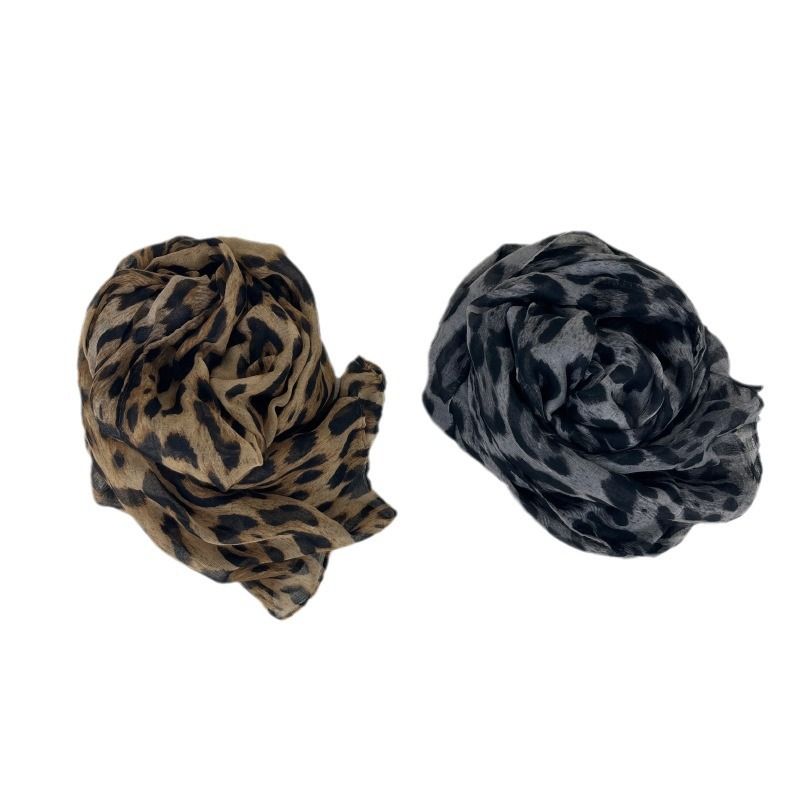 Sciarpa alla moda con stampa leopardata, stile Millennial Hot Girl, scaldacollo comodo e traspirante per le donne_voghion.com