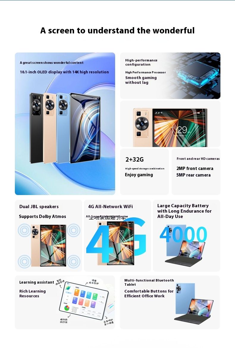 2025 neue Tablet Computer 2GB + 32GB 4G Volle Netzwerk Android Dual Karte Büro Spiel Zwei Keine fehler_voghion.com