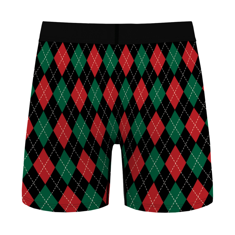 2024 New Christmas Dog Digital Print Men's Breathable and Comfortable Flat Corner Pants with Bottom Fit Underwear_voghion.com