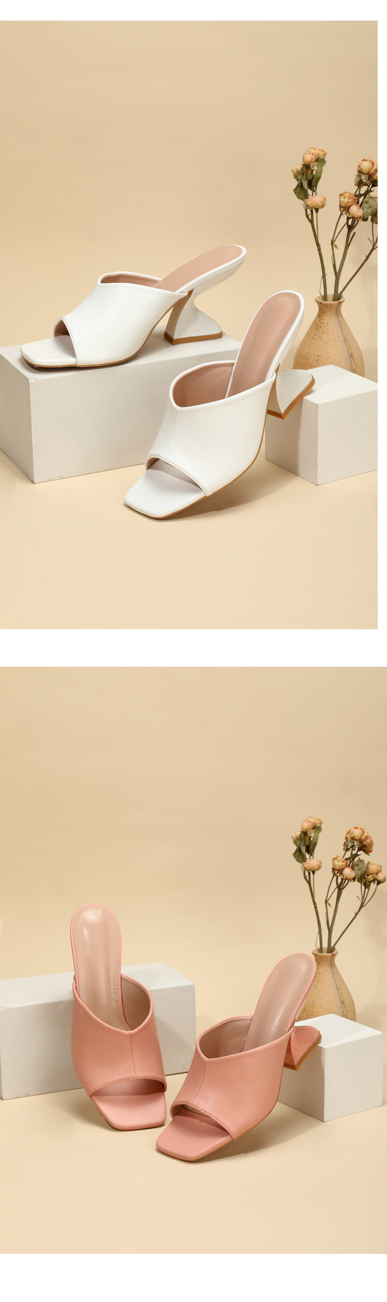 Women's spring and autumn new women's shoes square toe personality fish mouth open toe temperament casual sandals low heels_voghion.com