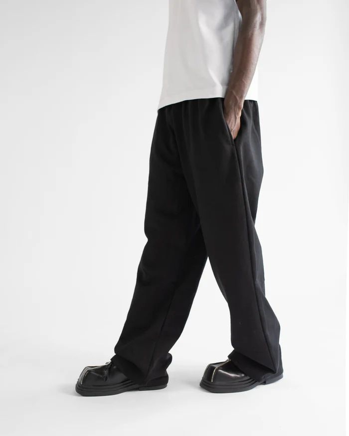 Autumn Winter Men's Comfortable Casual Loose Wide-Leg Long Pants Elastic Waistband Straight Fleece Sweatpants_voghion.com