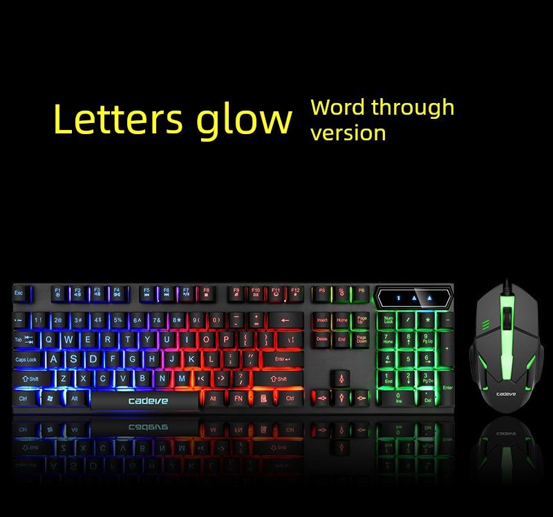 Kaidiwei 9122 lettere luminose retroilluminate tastiera per computer mouse gioco da tavolo set parole trasparenti_voghion.com