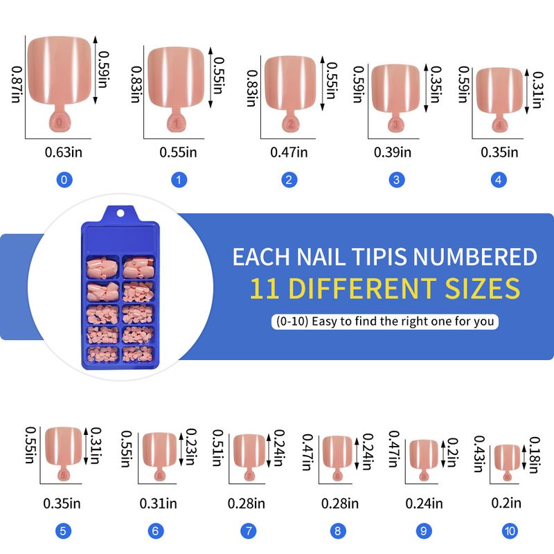 100 stuks effenkleurige teennageltips Eenvoudige geavanceerde dames in doos gemaakte teennagelkunst Nageltips_voghion.com