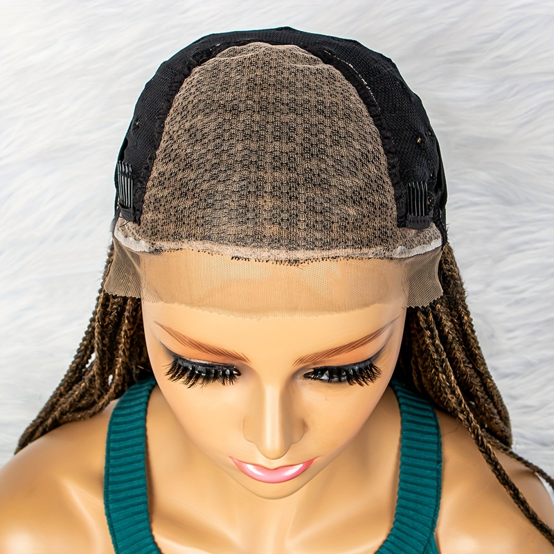 Braid Wig Small Braids With Curly Ends Long Afro Curly Wig Synthetic Wig Beginners Friendly Heat Resistant 13*3 Lace Wig 200% Density_voghion.com