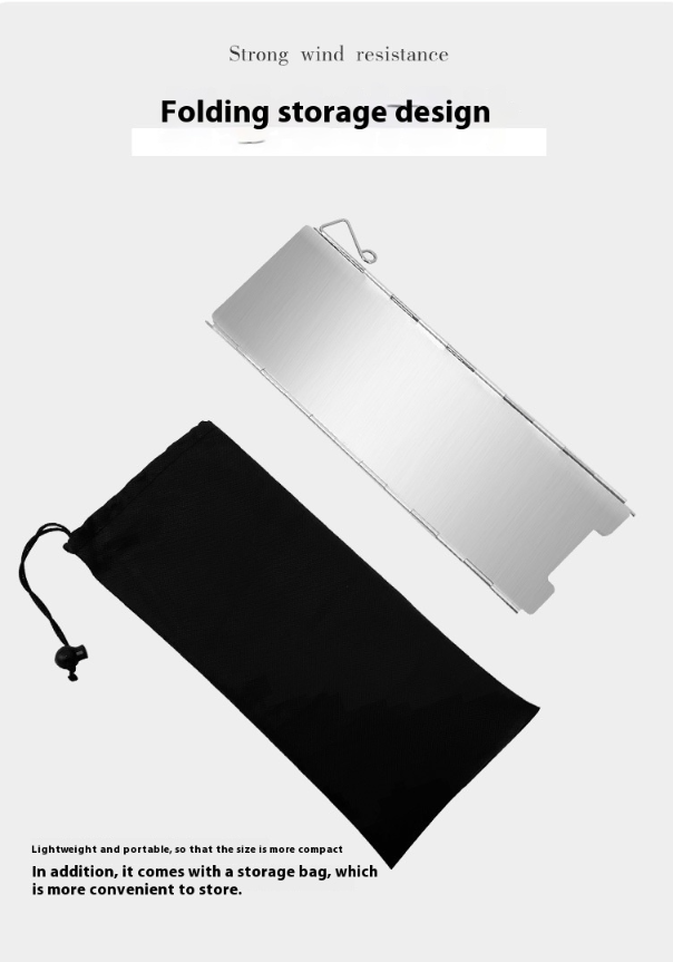 Parabrisas de estufa de camping al aire libre Parabrisas de estufa de camping de aleación de aluminio con pestillo Parabrisas de camping portátil plegable_voghion.com