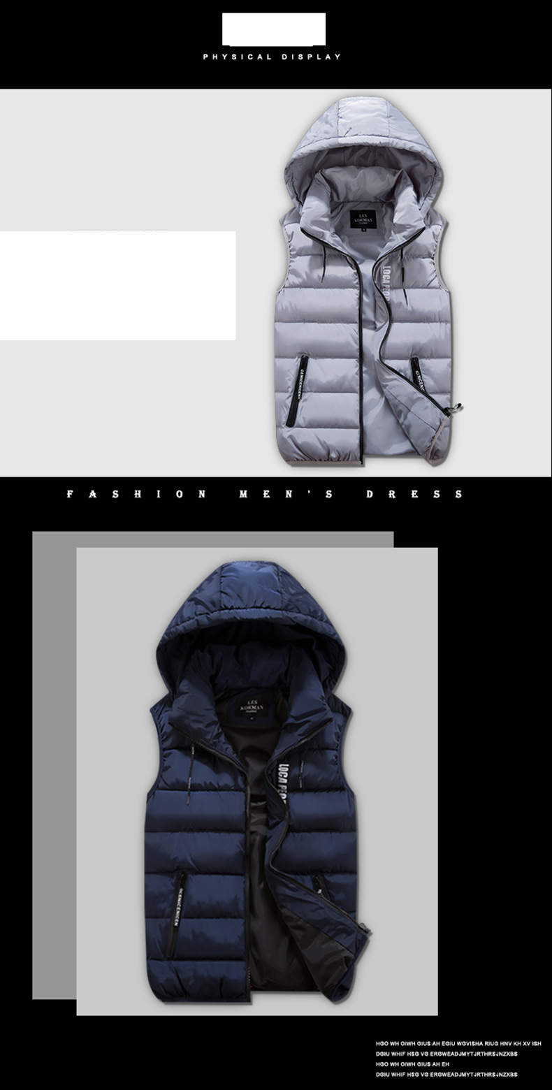 Gilet de couple pour hommes et femmes, automne et hiver, gilet chaud en coton et soie, gilet pour jeunes_voghion.com