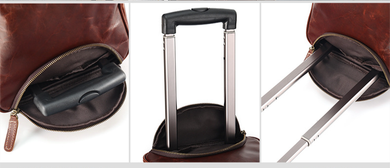 Top Layer Cowhide Large Capacity Duffel With Wheels For Business Trips Pull Rod Bag Leather Vintage Carry-on Bag For Men_voghion.com