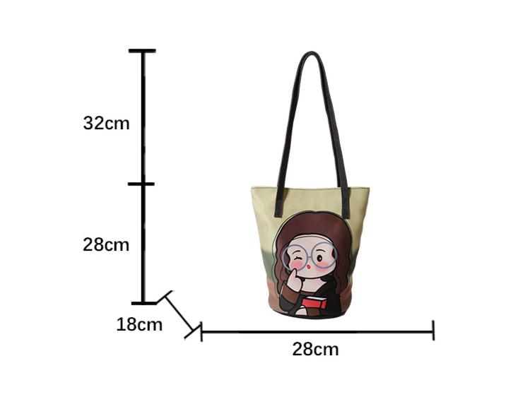 Dames Bucket Bag Schoudertas Schattige Puppy Canvas Bucket Bag Grote Capaciteit Casual Tote Bag_voghion.com