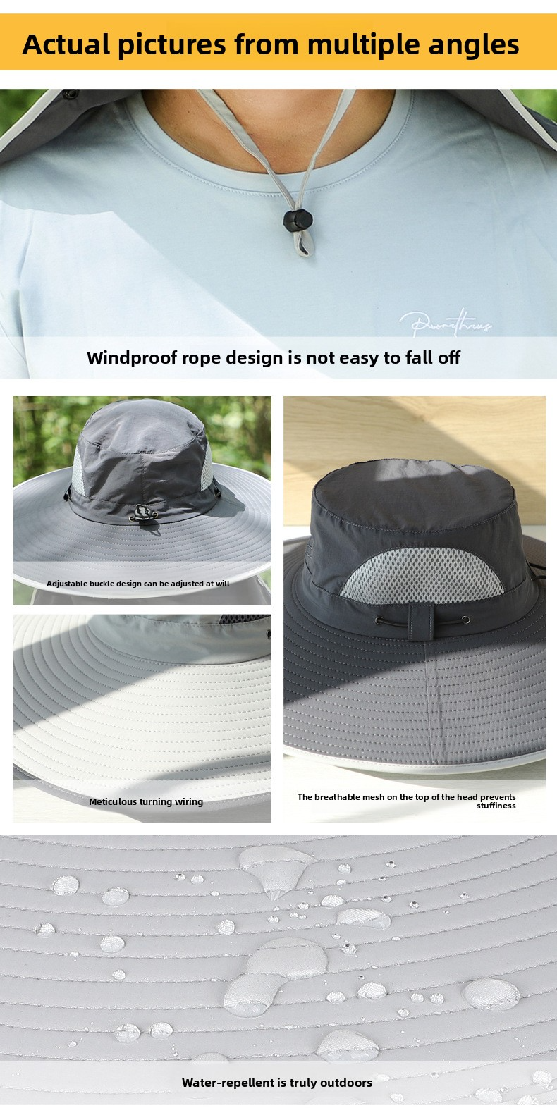 Cappello da pescatore estivo da uomo XXL - Taglia extra large per testa e viso grandi - Protezione UV UPF 50+_voghion.com