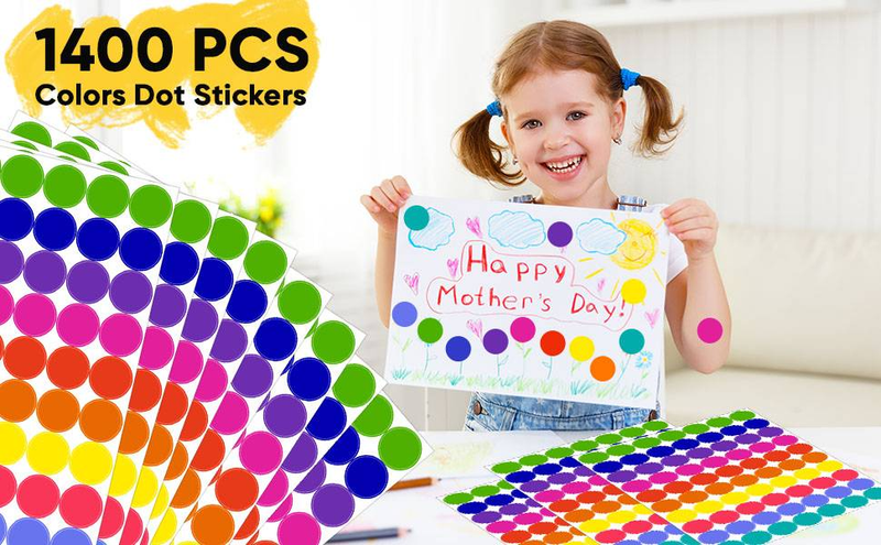 YOUEN 10PCS Color Dot Stickers 19mm - Blank Circle Labels For Classroom, Pricing & Sealing (12 Bright Colors)_voghion.com
