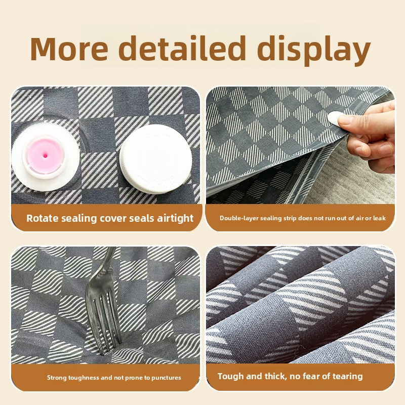 Sacco sottovuoto per materassi in tessuto Oxford con pompa manuale - Sacco di compressione resistente per traslochi e stoccaggio domestico (blu/grigio)_voghion.com
