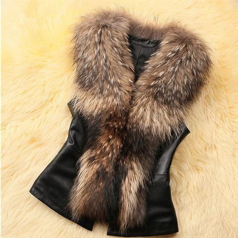 Damenbekleidung Kunstpelzweste Kurze ärmellose Jacke für den Winter, warm, modisch, Kunstnerzmantel mit V-Ausschnitt (Schwarz, Weinrot, Kunstpelzfarbe)_voghion.com