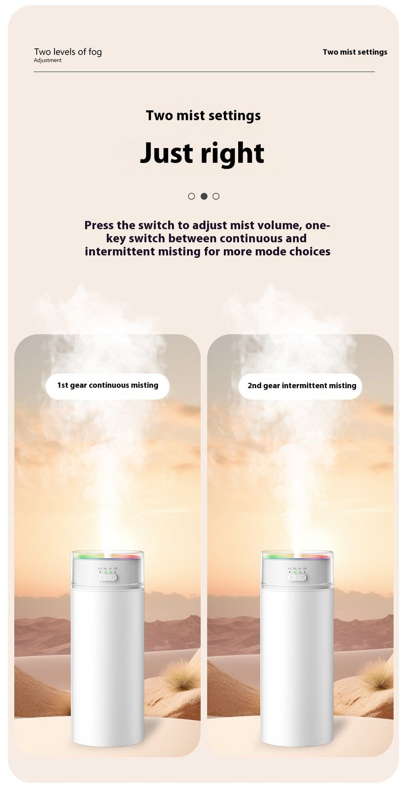 New Colorful Cup Humidifier With LED Mood Light & Timer – Portable USB/Battery-Powered For Car, Home & Office – Large Mist Output & Ultra-Quiet_voghion.com
