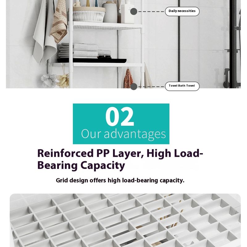 3-Tier Freestanding Toilet Shelf – Sturdy Iron Bathroom Organizer With Spray-Coated Finish For Towels, Toilet Paper & Essentials_voghion.com