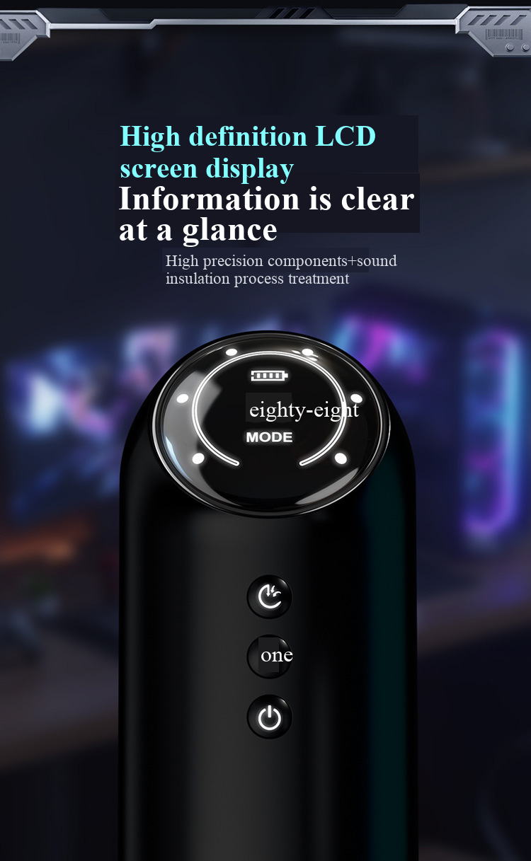 Abfeuernder Flugzeugbecher, vollautomatischer LCD-Bildschirm, teleskopischer Deep Throat, Saugen, Vibration, Ton, Penisübung, wärmendes Sexprodukt_voghion.com