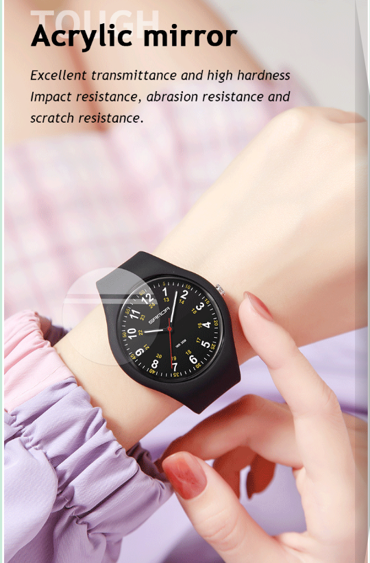 Orologio sportivo casual al quarzo da uomo e da donna con lancette luminose, resistenza all'acqua fino a 30 m, cinturino in silicone, orologio sportivo al quarzo con quadrante rotondo_voghion.com