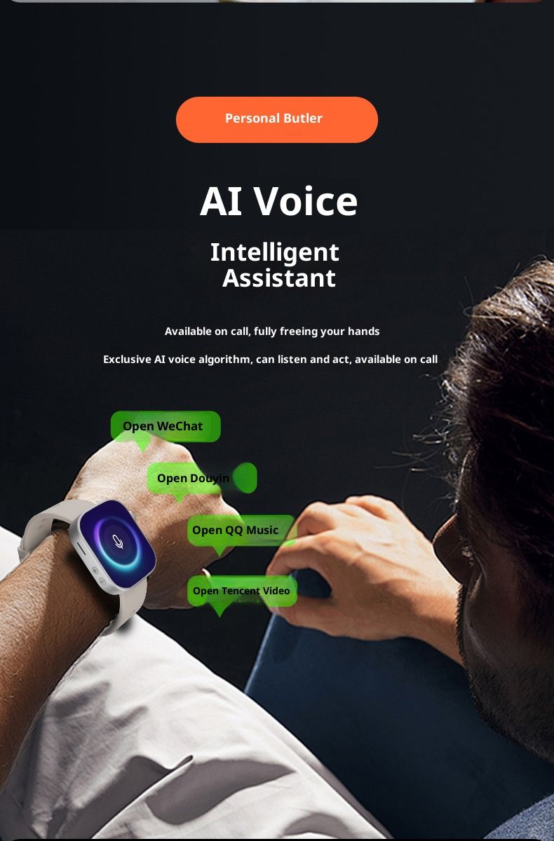 Unisex-Smartwatch mit drehbarer Kamera und Gesundheitsüberwachung – Bluetooth-Anrufe, anpassbare Seitentaste, 14 Tage Akkulaufzeit, kompatibel mit iOS und Android_voghion.com