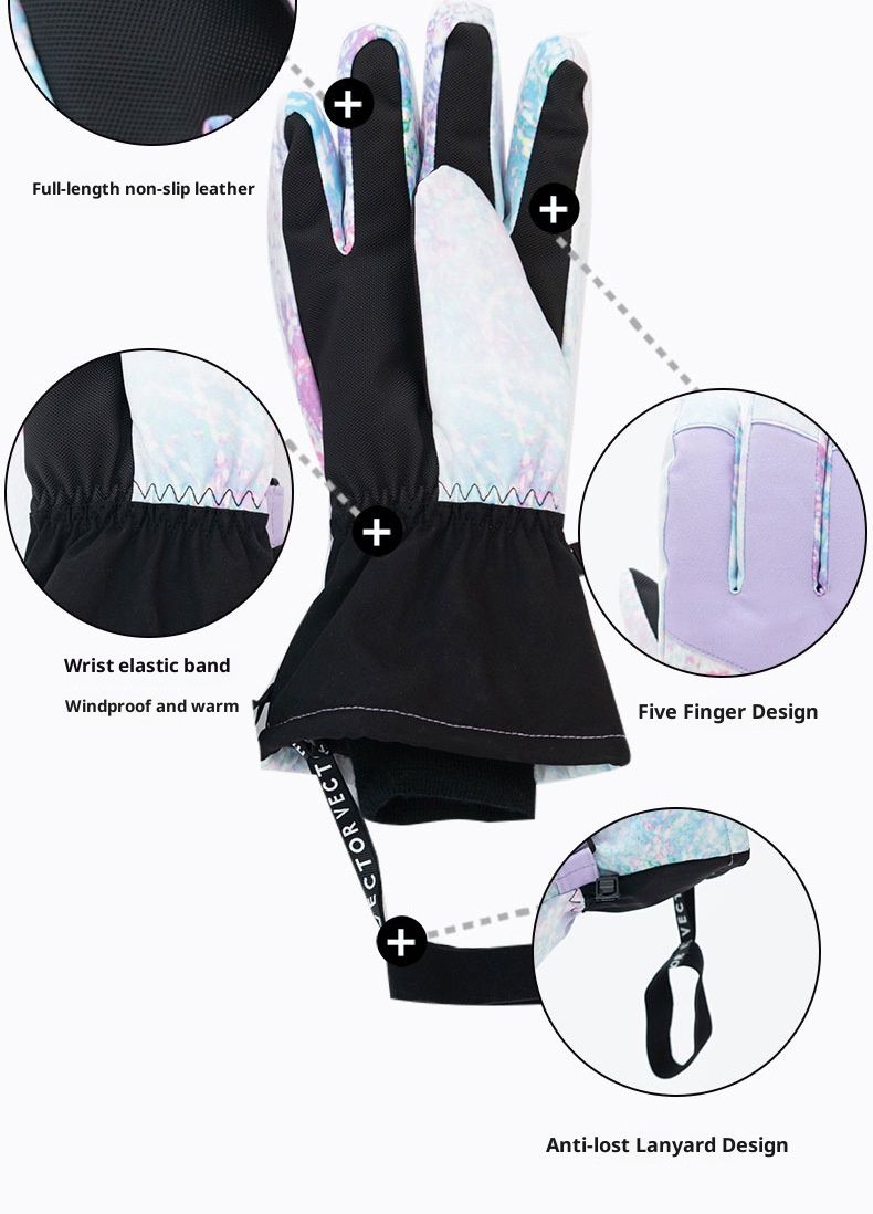 Guanti da sci invernali per uomo e donna - Guanti con fodera in pile termico, impermeabili, antivento, per il freddo, per snowboard, ciclismo e attività all'aperto_voghion.com